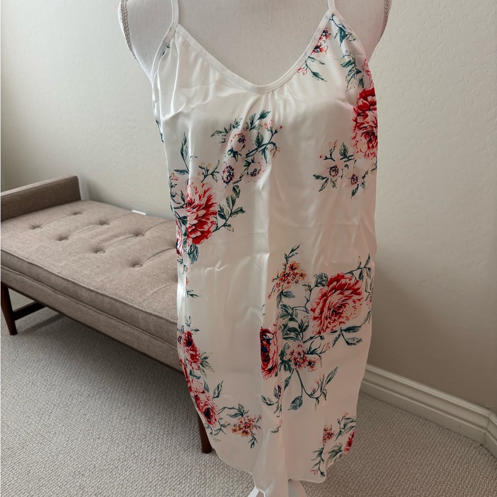 Floral Satin Nightgown
